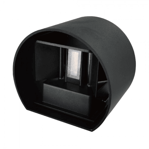 candeeiro de parede exterior alumínio cor preta serie salas 14cm