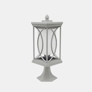 candeeiro de parede para jardim cor prata metal série jardim 16cm