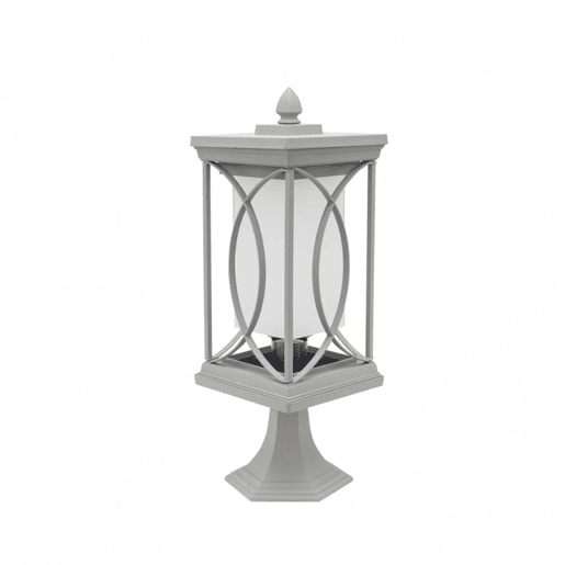 candeeiro de parede para jardim cor prata metal série jardim 16cm
