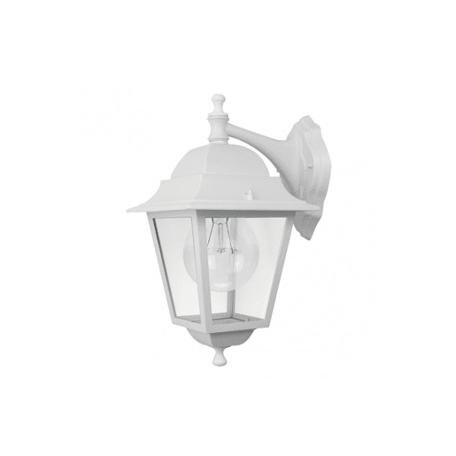 candeeiro de parede para exterior em alumínio branco série spica 28cm