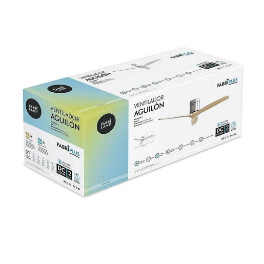 ventilador de tecto em metal niquelado série aguilon 132cm