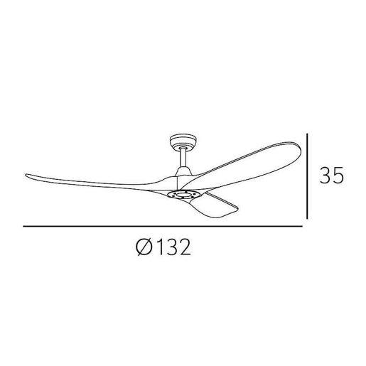 ventoinha de tecto em metal niquelado série marin 152cm