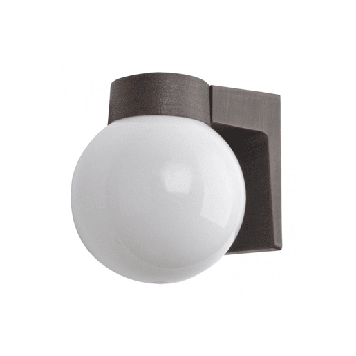 candeeiro de parede exterior em metal cor castanha procyon série 18cm