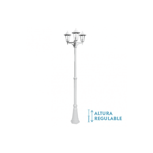 candeeiro de rua para jardim alumínio cor branca série auriga 62cm