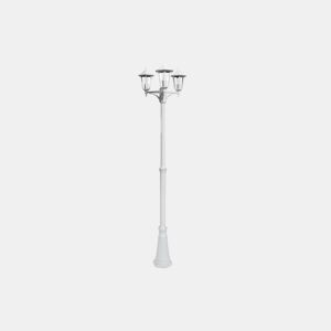 candeeiro de rua para jardim alumínio cor branca série auriga 62cm