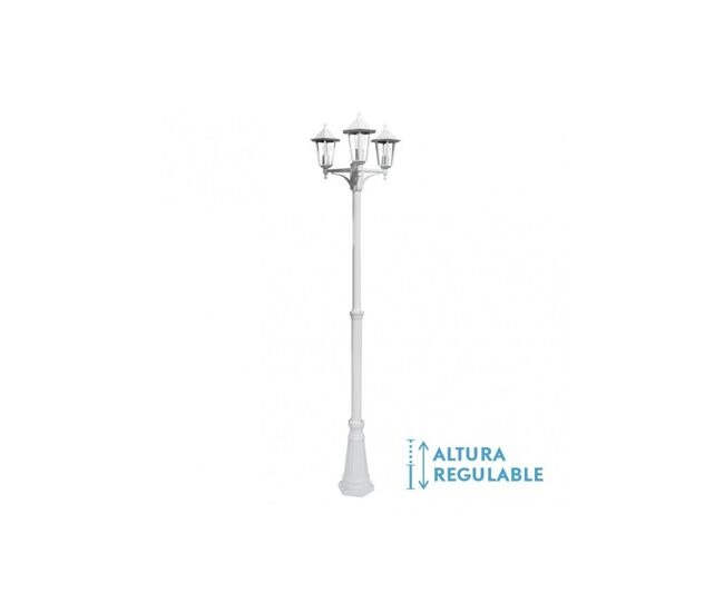 Farola para jardin aluminio color blanco serie auriga 62cm
