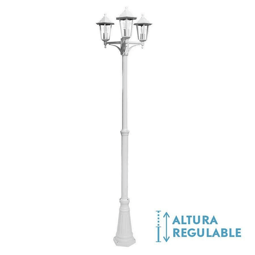 candeeiro de rua para jardim alumínio cor branca série auriga 62cm
