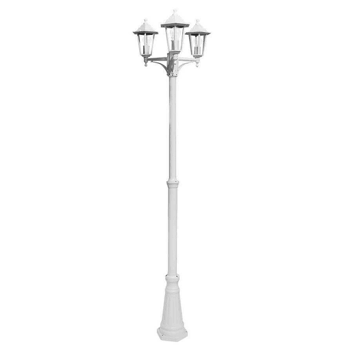 candeeiro de rua para jardim alumínio cor branca série auriga 62cm