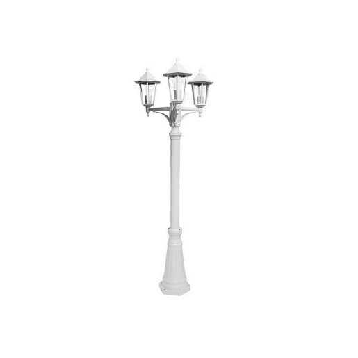 candeeiro de rua para jardim alumínio cor branca série auriga 62cm