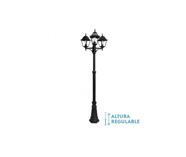 Farola para jardin aluminio color negro serie spica 62cm