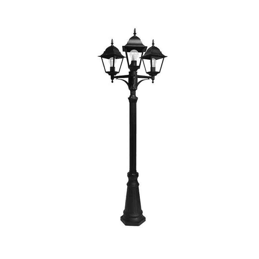 candeeiro de rua para jardim alumínio cor preta série spica 62cm