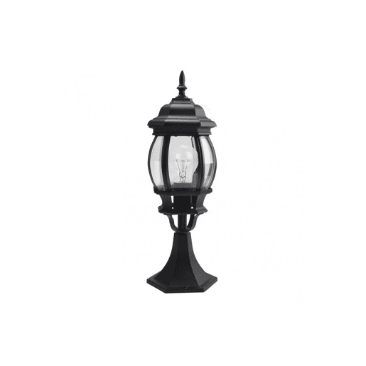 candeeiro de parede de jardim em alumínio cor preta série caelum 16cm