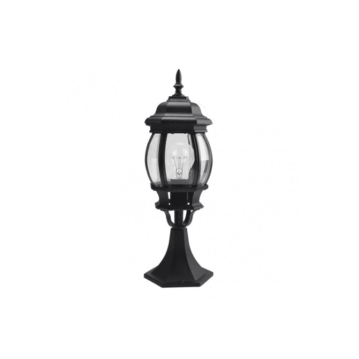 candeeiro de parede de jardim em alumínio cor preta série caelum 16cm