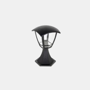 candeeiro de parede preto em policarbonato para exterior série zoio 16,5cm