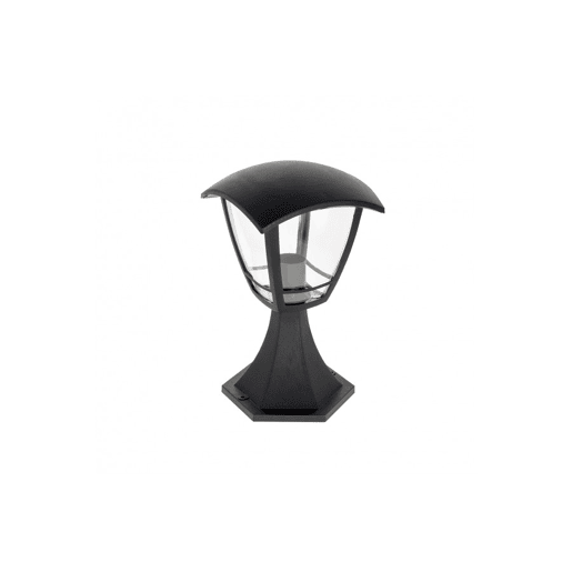 candeeiro de parede preto em policarbonato para exterior série zoio 16,5cm