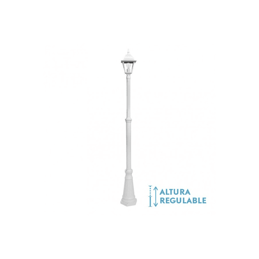 candeeiro de rua para jardim alumínio cor branca série spica 20cm