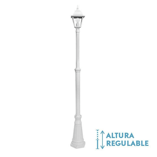 candeeiro de rua para jardim alumínio cor branca série spica 20cm
