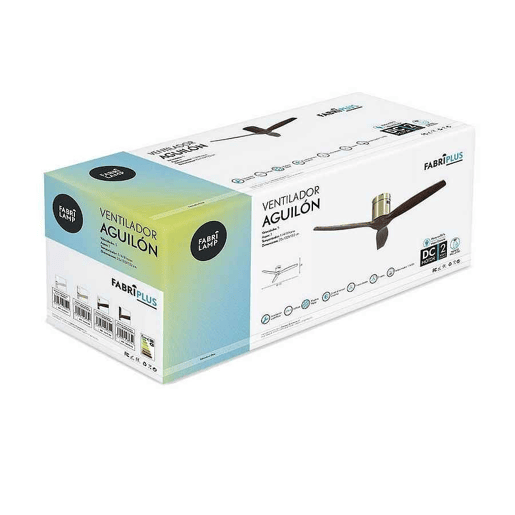 ventilador de tecto em metal dourado série aguilon 132cm
