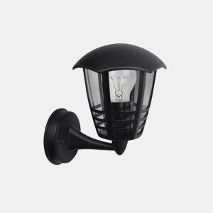 candeeiro de parede exterior em alumínio preto da série alnilan 21,5 cm
