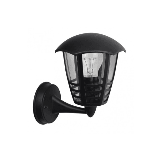 candeeiro de parede exterior em alumínio preto da série alnilan 21,5 cm
