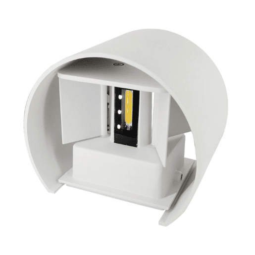 candeeiro de parede para exterior em alumínio branco série salas 14cm