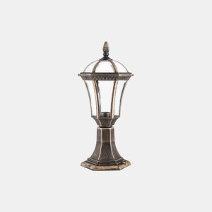 candeeiro de parede de policarbonato para jardim cor dourada série comino 17,6cm