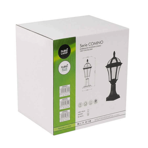 candeeiro de parede de policarbonato para jardim cor dourada série comino 17,6cm