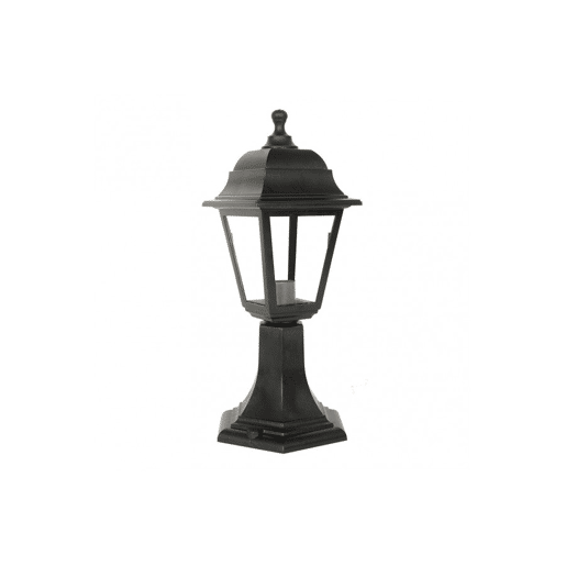 candeeiro de parede para jardim em policarbonato preto série albahaca 16,5 cm