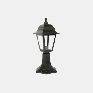 candeeiro de parede para jardim em policarbonato preto série albahaca 16,5 cm