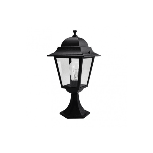 candeeiro de parede de jardim em alumínio preto série spica 21,5cm