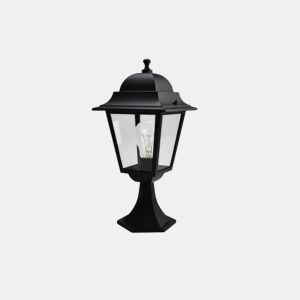 candeeiro de parede de jardim em alumínio preto série spica 21,5cm
