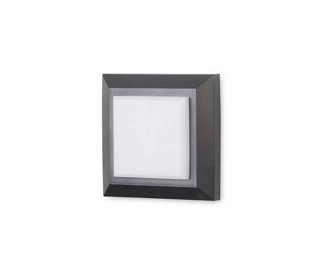 Aplique de exterior policarbonato color negro serie grove 12.5cm