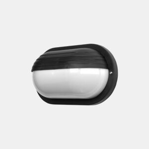 candeeiro de parede exterior em policarbonato cor preta série canopus 26cm
