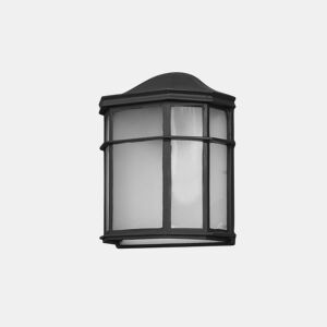 candeeiro de parede exterior em alumínio cor preta série bellatrix 11cm