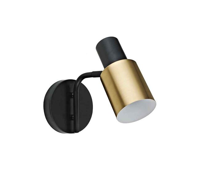 Aplique de pared metal color negro serie maena 10cm