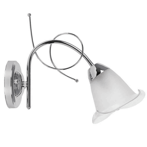 candeeiro de parede em metal cromado série adelfa 29cm