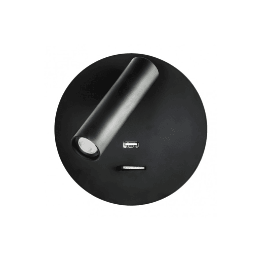 candeeiro de parede em metal preto série giotto 14cm