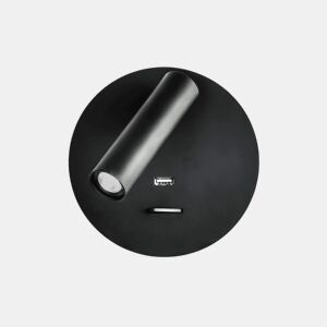 candeeiro de parede em metal preto série giotto 14cm