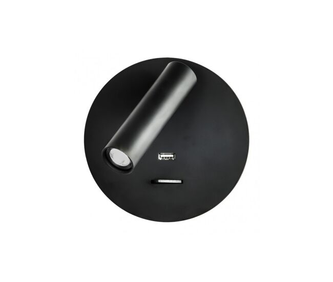 Aplique de pared metal color negro serie giotto 14cm
