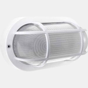 candeeiro de parede exterior em policarbonato branco série caia 20cm