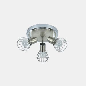 candeeiro de tecto 3 luzes cor níquel série metal mateo 28cm