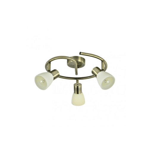 candeeiro de tecto 3 luzes em metal dourado série cholo 34cm