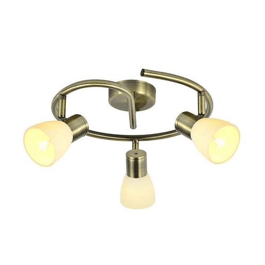 candeeiro de tecto 3 luzes em metal dourado série cholo 34cm