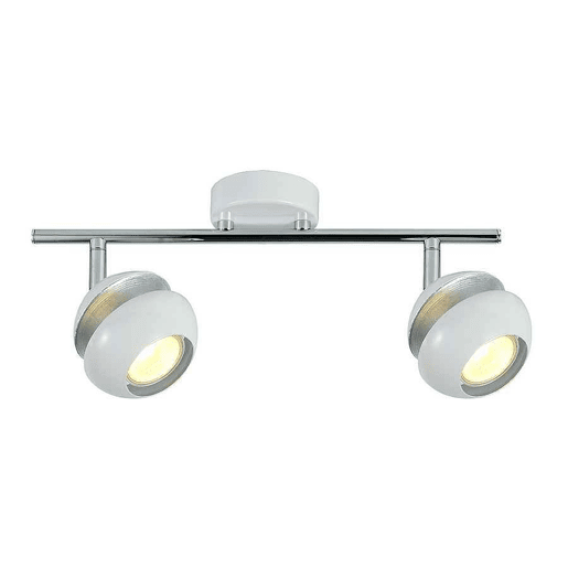 Fita 2 luzes em metal branco série beethoven 36,5cm