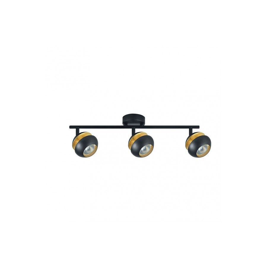Regleta 3 luces metal color negro serie beethoven 48.5cm