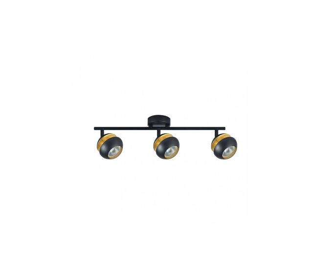 Regleta 3 luces metal color negro serie beethoven 48.5cm