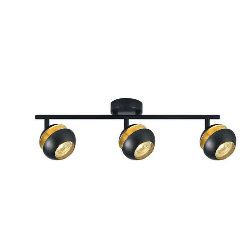 faixa 3 luzes metal preto cor beethoven série 48,5cm