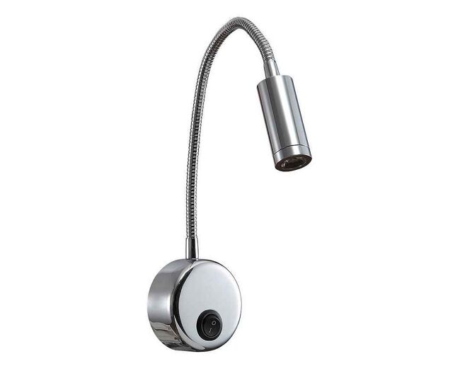 Aplique de pared metal color cromo serie edgar 7cm
