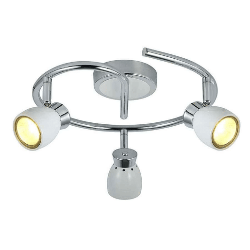 Candeeiro de tecto metálico de 3 luzes cor branca série chacho 30cm