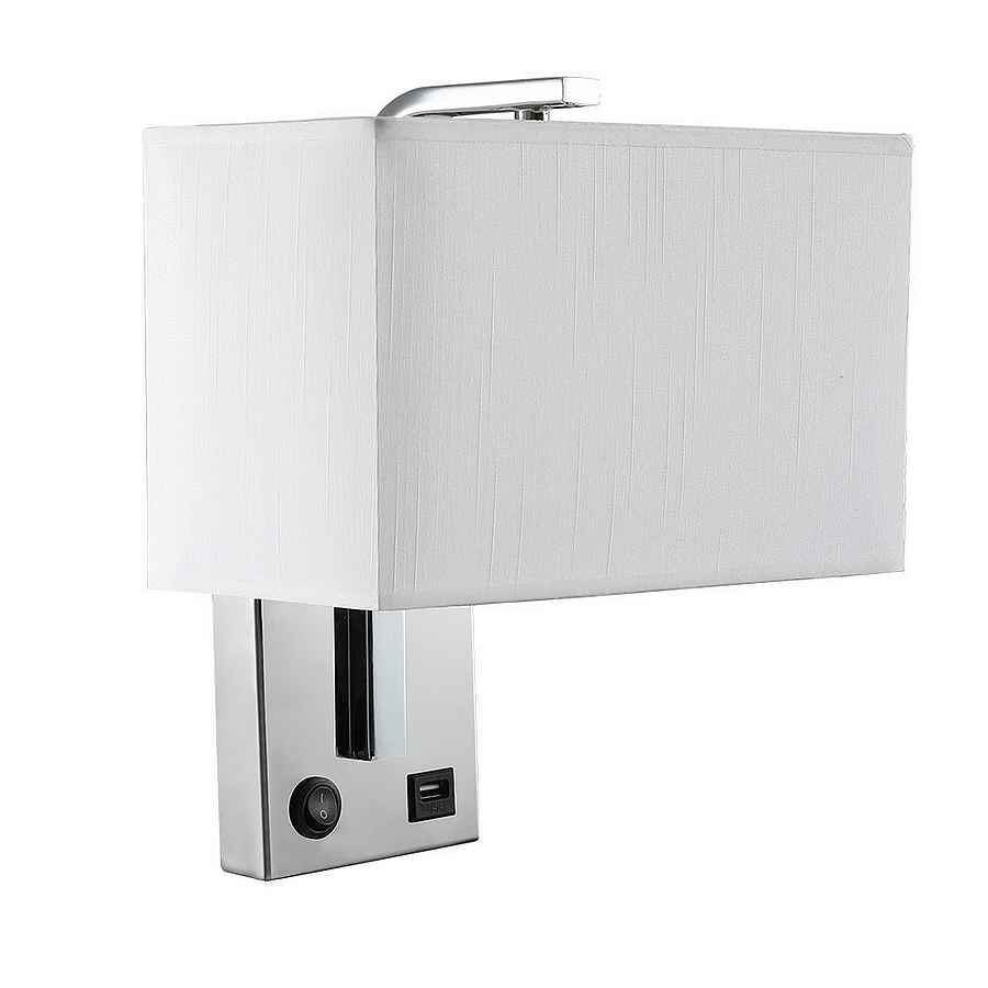 Aplique de pared metal color cromo serie agatha 25cm